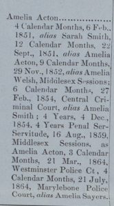 Another list of previous convictions, 1866 (LMA MJ/CP/B/13, 5 Nov 1866)
