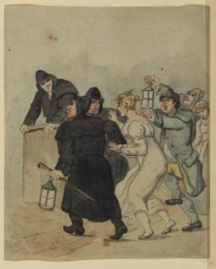 Fig. 4 Rowlandson Arrest of a Woman at night