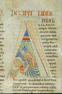 The Judith initial from Stephen Harding's Bible.