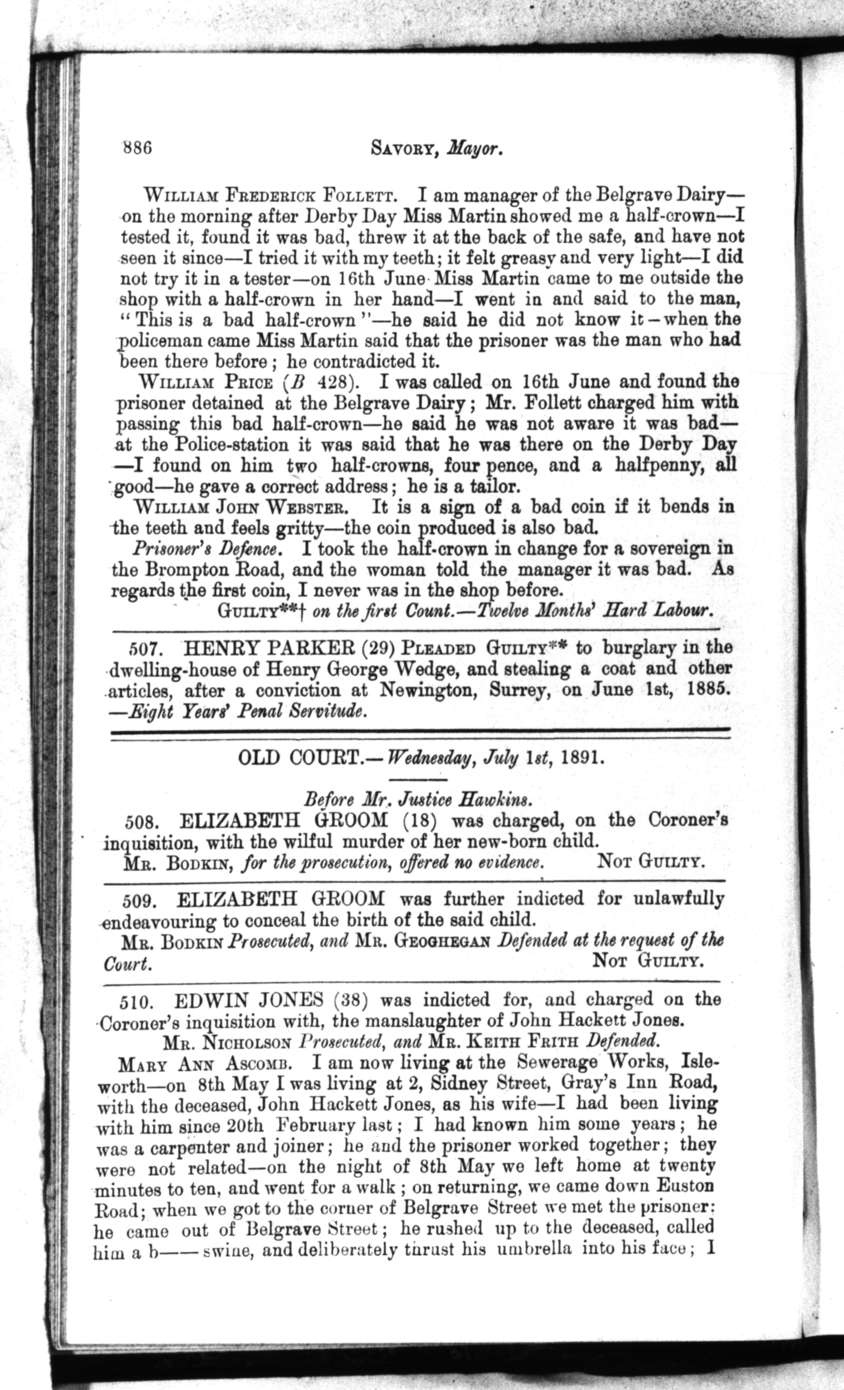 The Proceedings of the Old Bailey