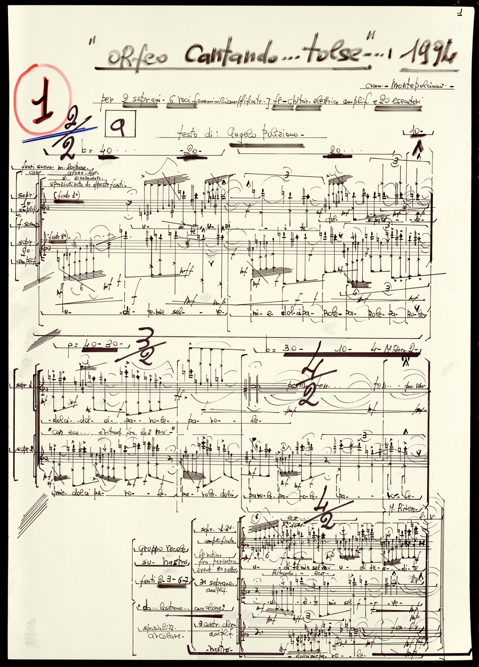 Orfeo cantando…tolse… | Archivio Storico Ricordi | Collezione Digitale